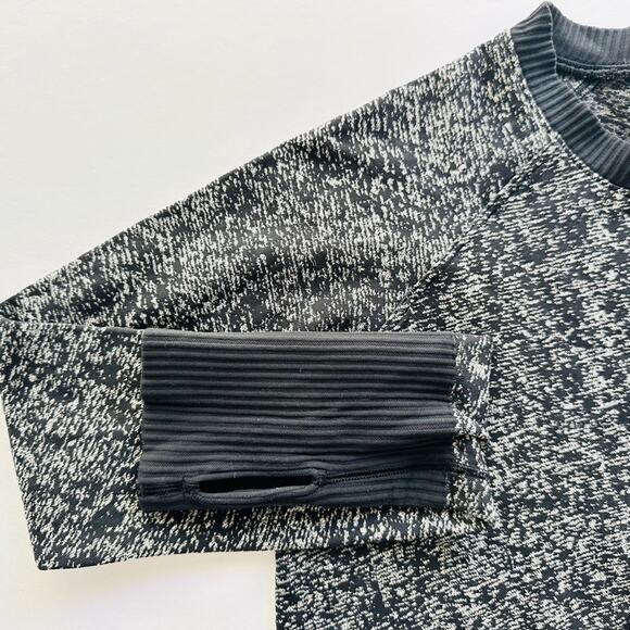 Lululemon Rest Less Pullover Black White Size 4 Long Sleeve Pullover Run Gym - Picture 3 of 7